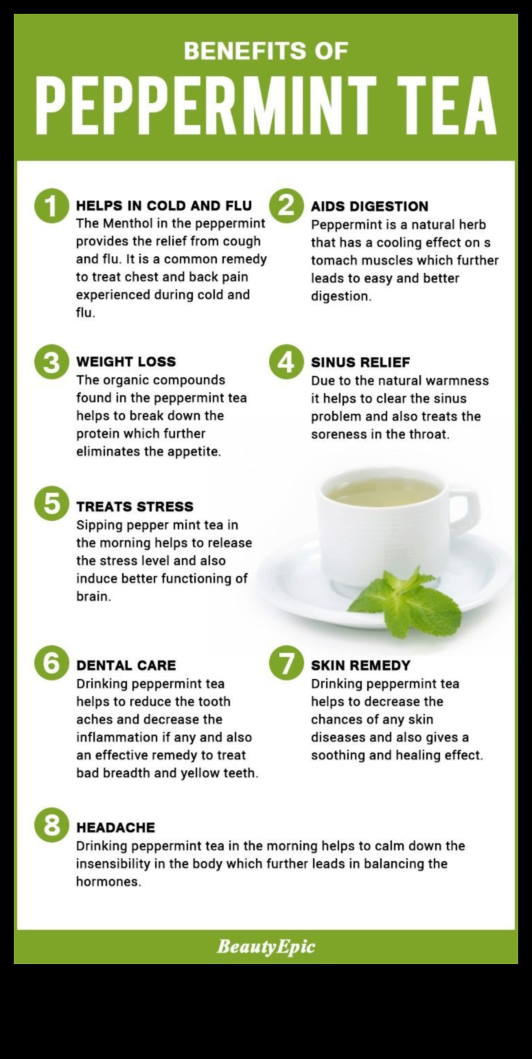 Malkojiet un nomieriniet: atklājiet piparmētru tējas nomierinošo efektu